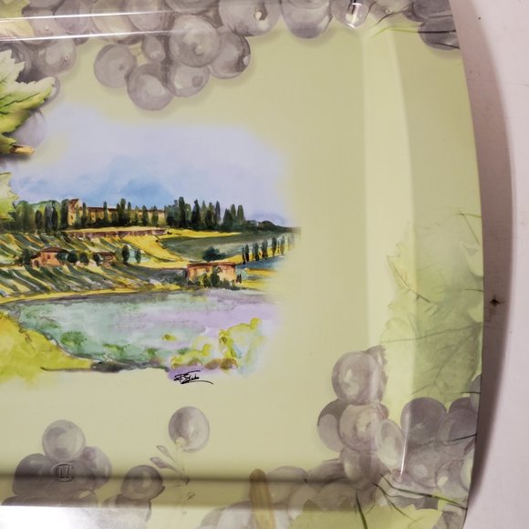 Large Serving Tray Tuscany Grape Vines 20 x 14" Rectangular - Picture 4 of 8